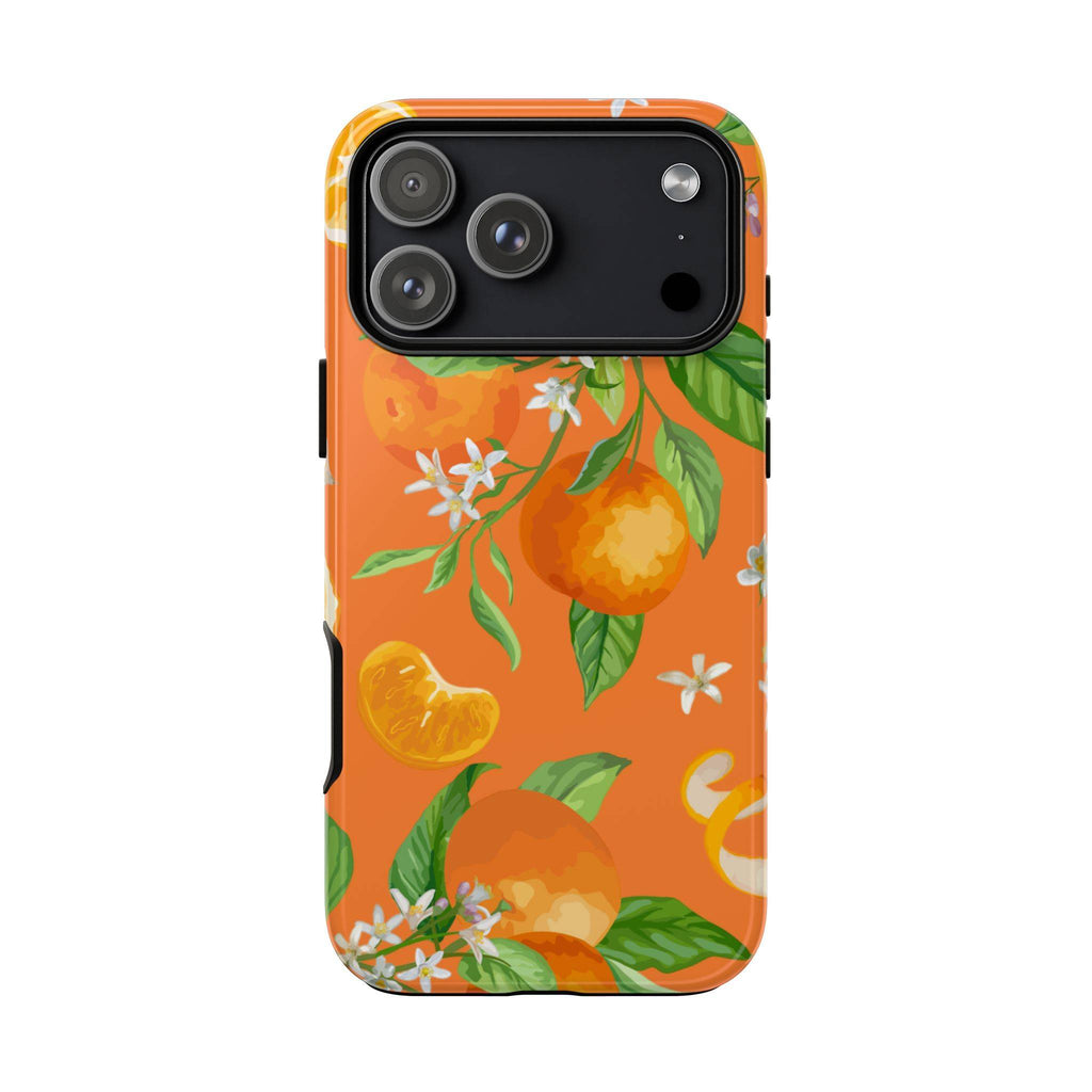 Orange Floral iPhone17 Tough Case