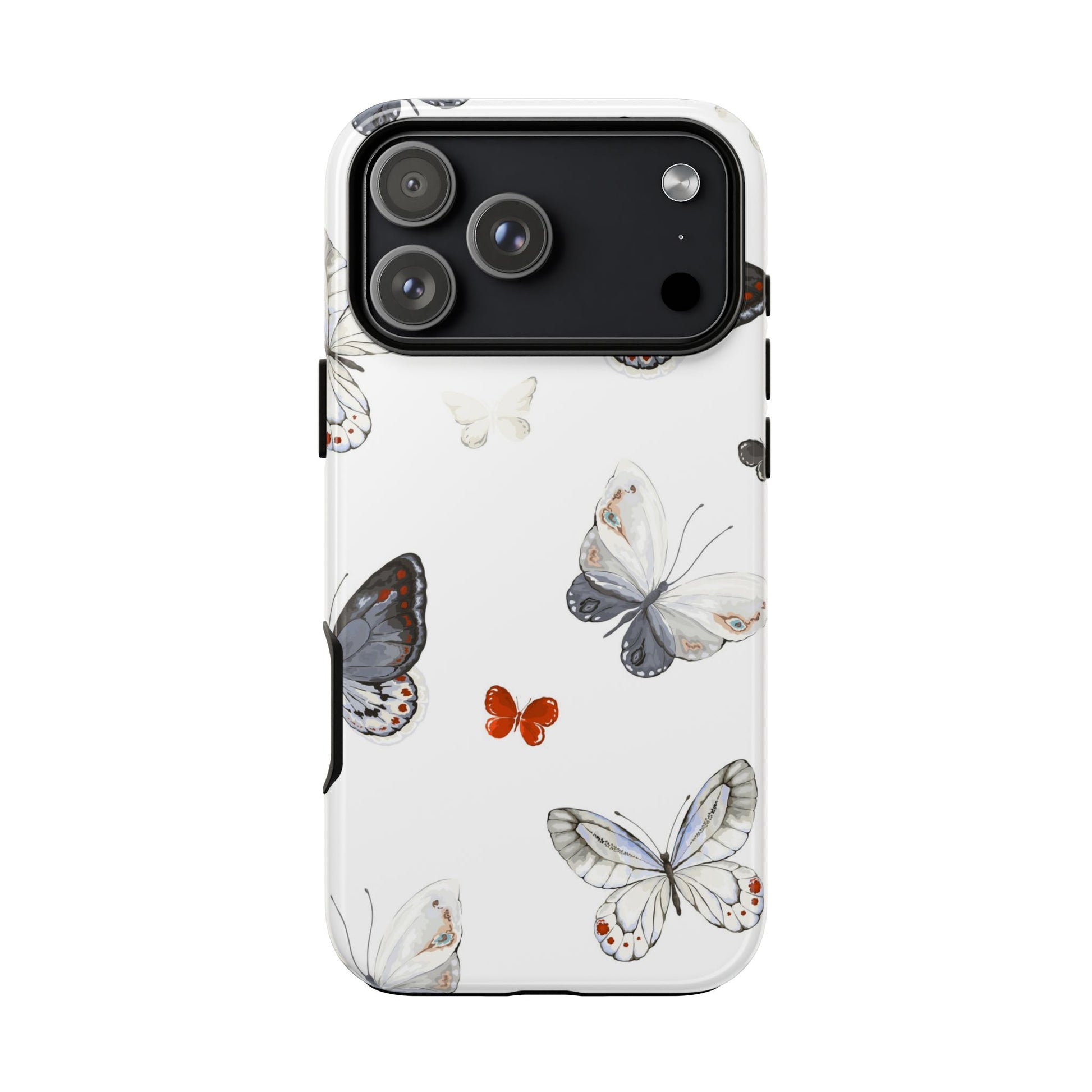 White iPhone cover with colorful butterfly design from i-Cover