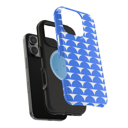 Stylish blue patterned iPhone cover by i-Cover, showcasing layered protective case design