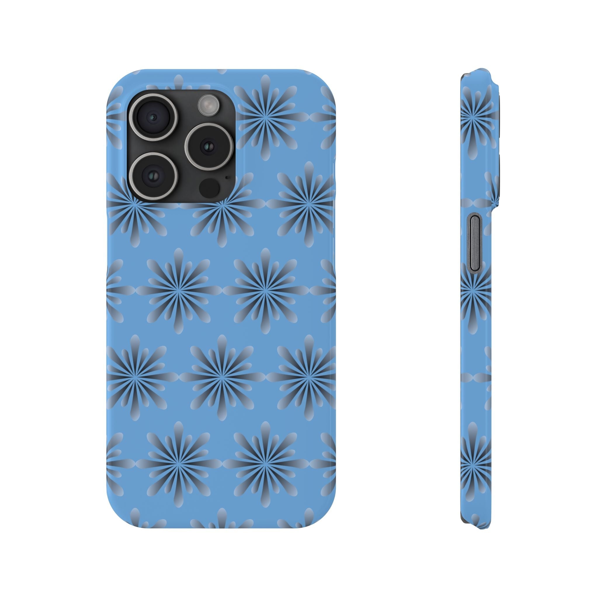 Floral Blue Phone Case. - iPhone 15 Pro - Phone Case
