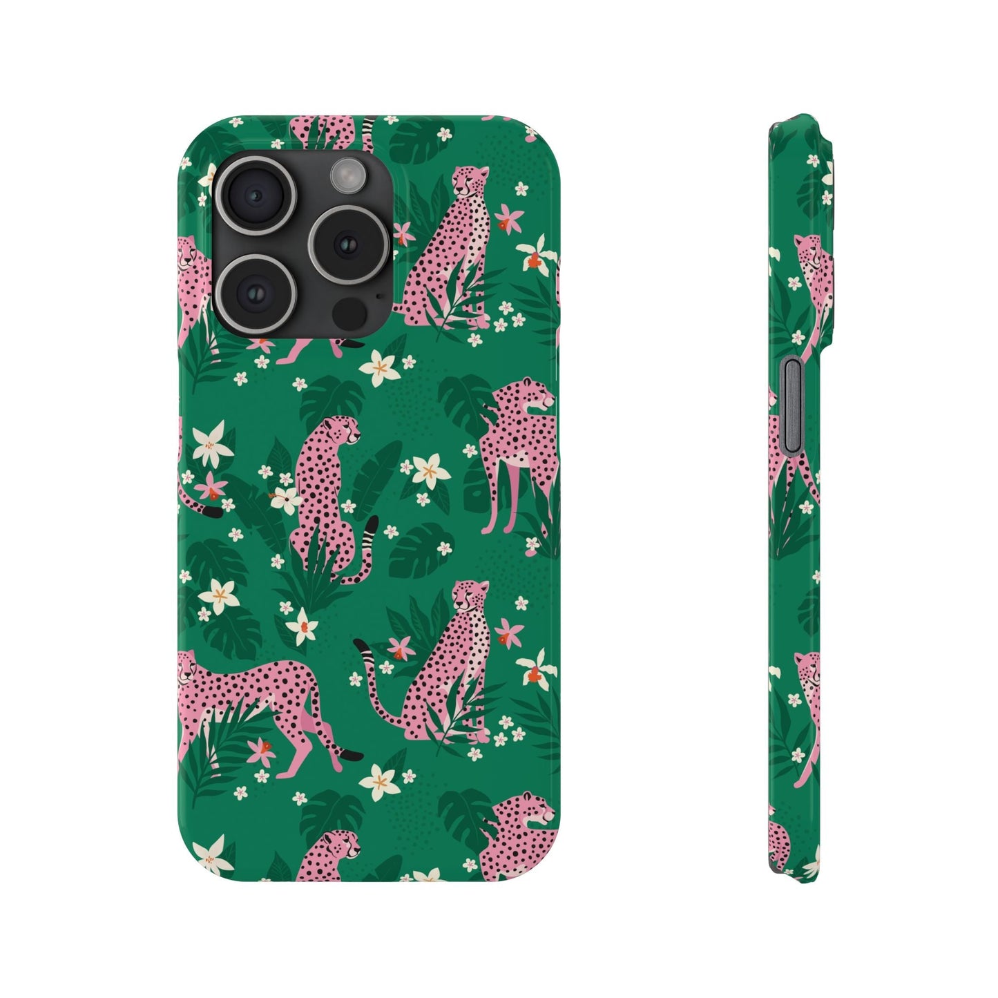 Green Leopard - iPhone 15 Pro - Phone Case