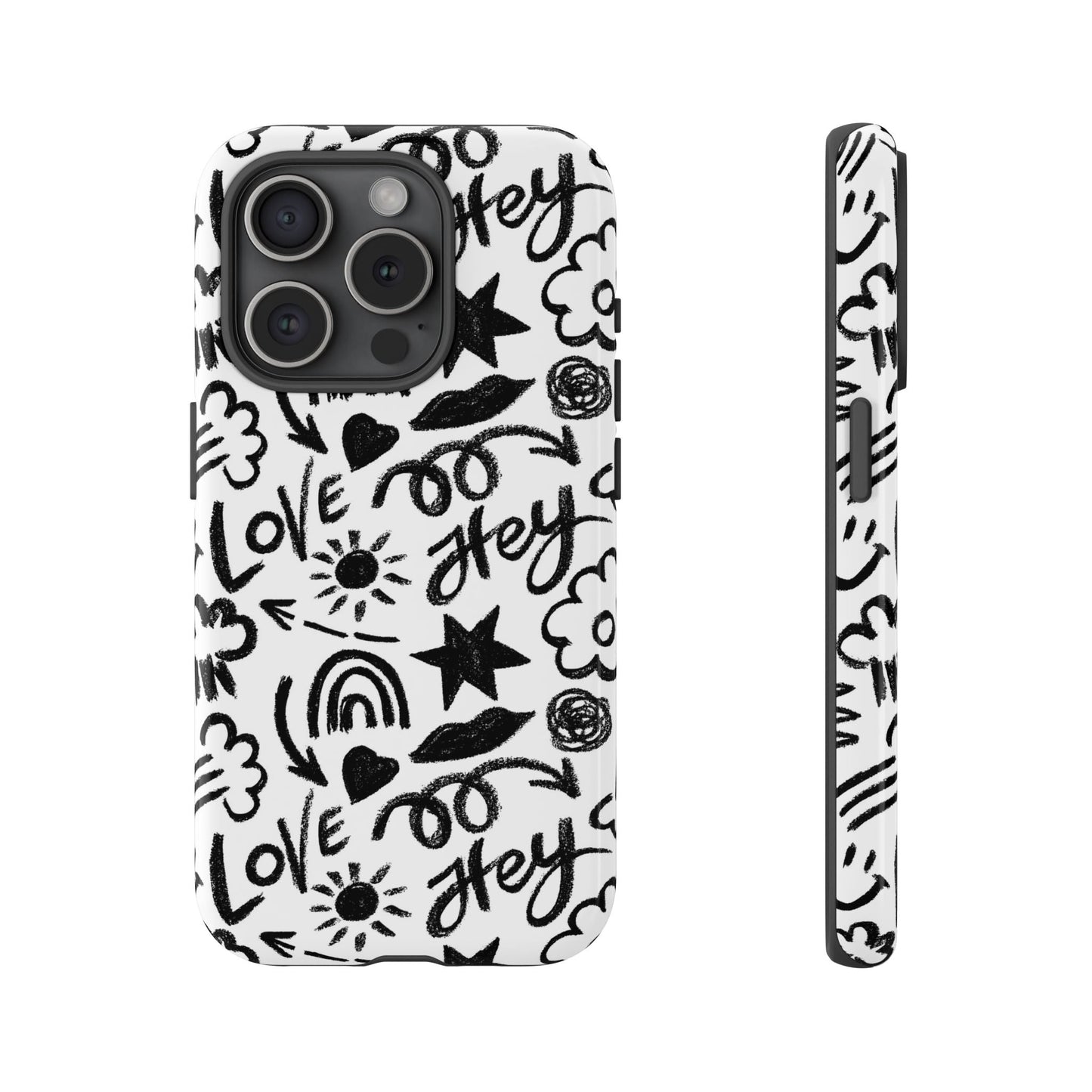 Love Doodle - iPhone 15 Pro / Glossy - Phone Case